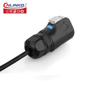 USB Plug Male Female USB3.0 Panel Mount Wall Mount Receptacle Dust Cover Waterproof IP68 LP24 Outdoor USB Connector