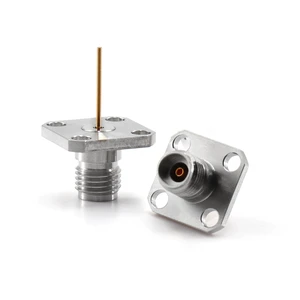 XINQY XQY-29FD25F01-430-M 40GHz 2.92mm Female RF Coaxial Connector 4-Hole Flange Panel Mount Stainless Steel