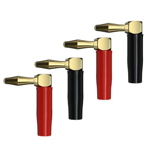 Gold Plated Right Angle Screw 4MM Banana Plug Connector Free-solder