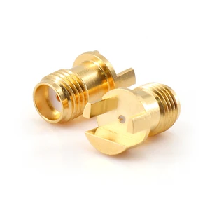 XINQY XQY-SAFB12E01-023M High Precision Brass Gold Plated 0.6mm Edge Card Board Pin SMA Female RF Coaxial Connector PCB Mount