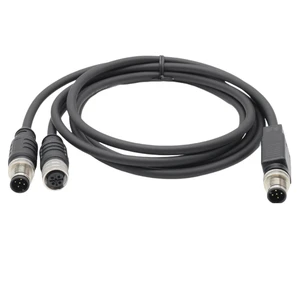 M12 Connector 5 Pin Y-cable Y-splitter Male To 1Male and 1Female Waterproof Cable Plug Connector