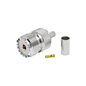 Factory Price SO239 UHF Female Crimp Connector RG58 RG142 RG223 LMR195 LMR200 Cable RF Coaxial Adapter Connector