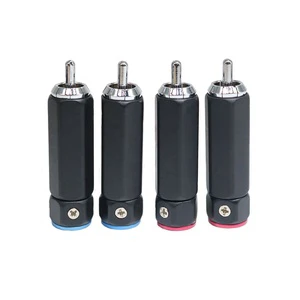 XIVO XSSH Audio Hifi Speaker Cable Spiral Band Lock 9mm Brass Gold Rhodium Plated No-Welding RCA Adapter Plug Connectors