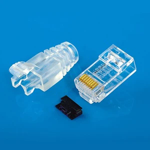 Cat6 Ethernet RJ45 Network Connector Module Crystal Head RJ45 Connector Boots High Performance Cat6 Ethernet Cable Connectors