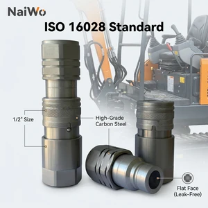 NaiWo Carbon Steel Iso16028 Standard 1/2 Inch Flat Quick Connection Connector For Transmission Line Connection Disconnection New