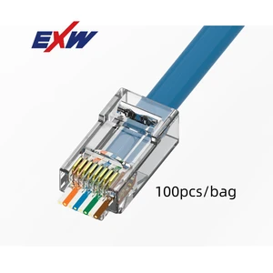 RJ45 8P8C Shielded Stp Ftp Cat5e Cat6 Network Ethernet Male Modular Plug Cat6A Rj45 Connector