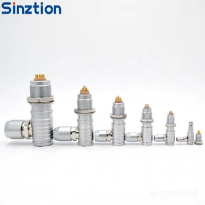 Custom OEM 3B 90° Elbow Push Pull Self Lock Aviation Connector Metal Circular Plug FHG Connectors