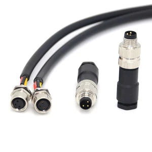 Circular Waterproof IP67 M8 Female 3-Pin Flange Sensor Connector Nickel-plated Brass/PA66 ZLconnector for Automotive Sensor