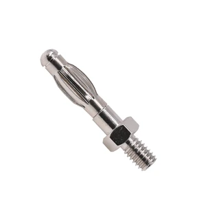 4mm Hexagonal Banana Plug - Pure Copper Pin, M3/M4 Threaded Lantern Head Crown Spring Male Test Terminal