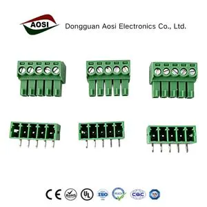 AOSI 10 Sets Plug-in KF2EDGK Terminal Blocks 3.5MM Pitch 2P 3P 4P ~ 22P Phoenix Terminal with Straight/Curved Needle Seat