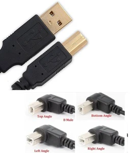 90 Degree Angled USB Printer Cable USB 2.0 Type a Male to Type B Male Scanner Cord High Speed Golden Flash Connector