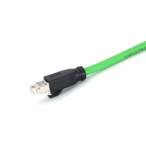 KRONZ Cat5E RJ45 to RJ45 4 Pin Gigabit Shielded PVC Cable Customized Industrial Highly Flexible EtherCat Network RJ45 Connector