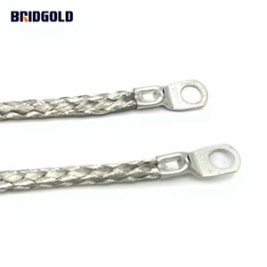 BRIDGOLD Tin-plating Stranded Copper Connector With Lugs Copper Ground Bonding Jumper