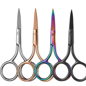 High Quality Black Stainless Steel Straight Blade Right-Handed Makeup Scissors Small Head Nose Hair Eyebrow Trimmer Safe Stylish