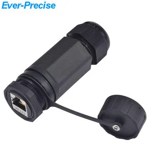 Single Head M25 Ethernet RJ45 Waterproof Connector with 1pcs Dust-cover Suitable for Thick case Boot RJ45 Plug