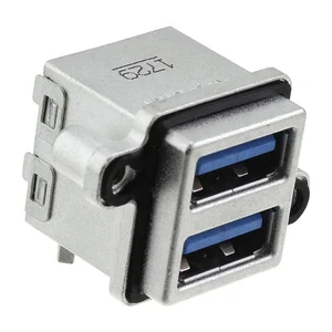 Factory Manufacture High Quantity IP67 Waterproof Stacked USB 3.2 Panel Mount Through Hole USB Connector