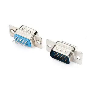 High Quality D-SUB 15 Pin Male Connector VGA 15Pin Solder Type Conector for Cable DB 15 Pin Male Connector