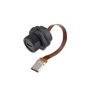 USB Type C GEN 1 Type-C 3.0 3.1 Waterproof Connector IP67/68 Thread Type Cable Plug and Socket Connector