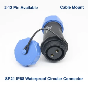 SP21 IP68 Waterproof Circular Connector 2-12 Pin Cable Mount Female Socket For Robotics And Automation Equipment