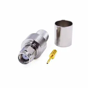 Factory Direct Price Silver RPSMA Male Head Female Pin RF Coaxial Connector Is Crimp to LMR400/RG8/SYV50-7 Cable Connector