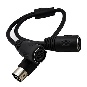 New MIDI 8Pin Male To Dual Midi 8-pin Din Female Audio Cable DIN8P Stereo Devices Adapter With 8 Pin Connectors For Speakers