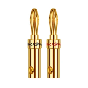 Hi-End HIFI 4mm Banana Plug Speaker Cable Connector Gold and Copper Plated Screw Jack Adapter with High End HIFI Quality