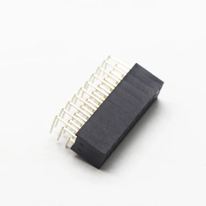High Quality Custom Spacing 2.54Mm Positions 2~120p H=8.5 DIP3.2 Double Three Row Y Type Female Pin Header Right Angle connector