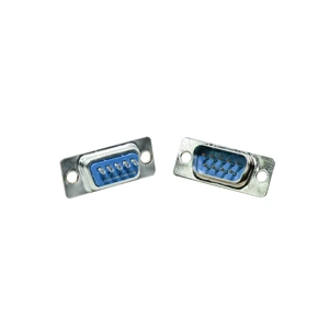Factory Sale D-SUB DB9 Blue Inner Core 9Pin Solder-wire Type Male Plug Socket Terminal Connector