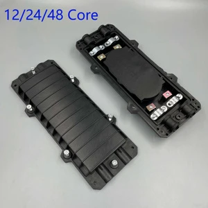 12/24/48 Core Horizontal Fiber Optic Splice Closure,2 In 2 Out Fiber Splice Enclosure IP68 Waterproof