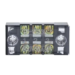 Screw Terminal Blocks TB-1503 Insulated Brass 600V 15A 3 Pole Soldering Strip ROHS CE Certified 11-20 AWG