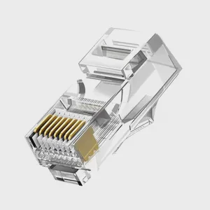 RJ45 Ethernet Connector Non-Shielded Network Cable Connection with Crystal Head for CAT5E / CAT6