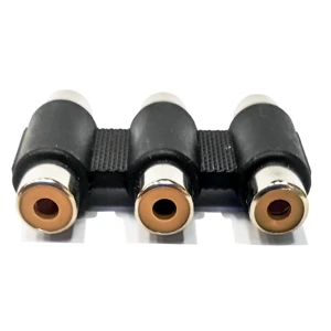 High Quality 3 RCA Female to 3 RCA Female Joiner Coupler Adapter AV Audio Video Cable Extension Connector
