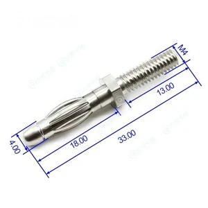 Custom M4 Thread Nickel Plated 4mm Banana and Tip Connectors Bullet Connector with 4mm Socket