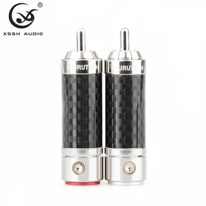 Male Terminal Audio Video Adapter YIVO XSSH Audio Hi-End HIFI DIY 9mm Wire Copper Alloy Rhodium Plated RCA Plug Jack Connectors