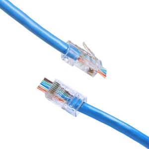 Rj45 Connector 1000 Pieces Bag Ethernet Connectors UTP Network Plug for Standard Cable Rj45 Connector Cat6 Pass Through