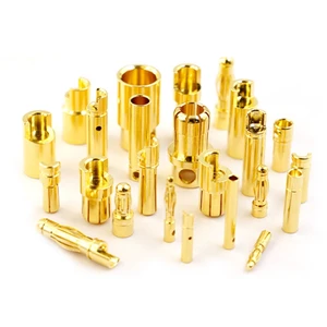 Amass 24k Gold Plated Copper Terminal Cable Connector Banana Bullet Plug Power 20A 500V DC GC Series
