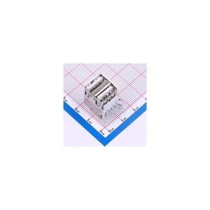 U-A-28DD-Y-1 Type-A USB 2.0 Standard Female Right Angle 4P+4P Contacts 2 Ports Current Rating 1.5A USB Connector UA28DDY1