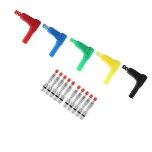 High Quality 90 Degree Adapter Right Angle 4mm Shrouded Banana Plug Safety Type Self-Assembly DIY Connectors