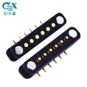 Manufacturer USB Magnetic Charger Base Copper Male Female Pitch 2.5mm 6pin Bending Pogo Pin Connector IP67 Smart Home