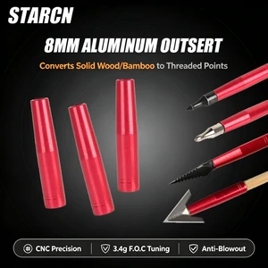 STARCN Archery Aluminum Arrow Outsert Adapter - Universal Fit for 8mm OD Shafts, Arrowhead Connector & Weight Balance