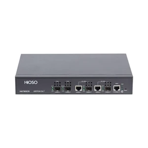 HiOSO HA7302CS Without PON Modules 2PON EPON OLT FTTH Mini Size Fiber Optic Equipment 1AC+1DC FTTx 2 1000M Uplink