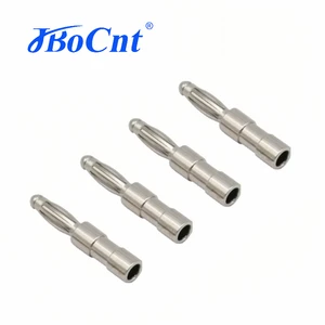 Jbocnt JB-A-003 Platinum Four-Leaf Medical Device Male Connector Adapter 0.5A 2mm Banana Plug 4mm Copper PIN IP67 Rated Zinc