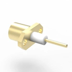 BMA Superior Signal Integrity Slide-On Female RF Coaxial Connector Straight Body Brass Gold Plating PTFE Insulator Flange Mount