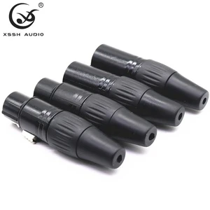 YIVO XSSH Audio HIFI Adapter Plug Gold Shining Black 3-Pin XLR Connector Wholesale Alloy Plating Microphone Jack Cable