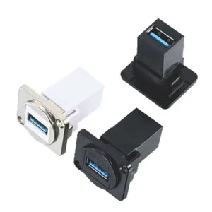 USB3.0 D Type Module Automotive Adapter 12V Zinc Alloy Housing Efficient Port Connectors Square Socket