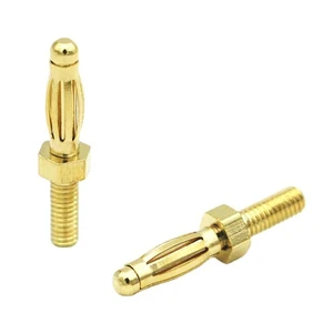2.5mm Banana Plug 18.5mm Gold Plated Male M2.5 Thread Copper Contact & Housing Electronic Component Connector 12V IP40