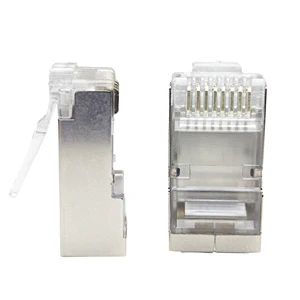 Network Modular Cat 6a Conector 8p8c UTP Rg45 Rj 45 Plug Pass Through Cat6a STP Ethernet RJ45 Connector