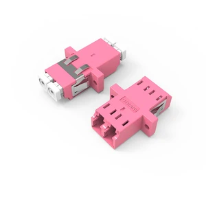 Manufacturer Single Mode LC OM4 Fiber Optic Adapters Duplex Flange Ear Coupler for FTTH