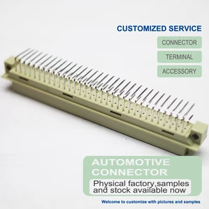 DIN 41612 3-Row 2.54mm Right Angle Female Socket 16/32P Eurocard Connector for VMEbus, Industrial Backplane & Control Units