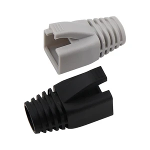 Colorful PVC Cable Protection Sleeves RJ45 8P8C Modular Network Connector Secure 8-Contacts Pin Connection Connector Accessories